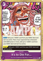 It's to Die For - OP08-076 - Uncommon (Pirate Foil) - The Best- Vol. 2