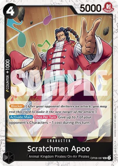 Scratchmen Apoo - OP08-087 - Uncommon (Pirate Foil) - The Best- Vol. 2