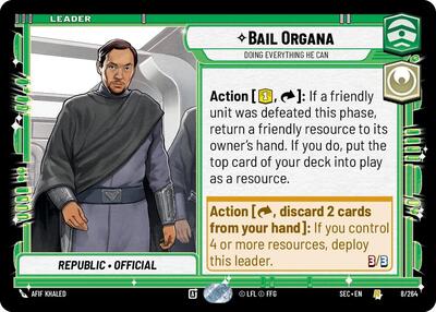 Bail Organa - Doing Everything He Can - 8/264 - Rare - Secrets of Power