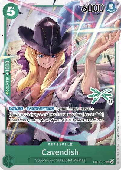 Cavendish (Zoro Deck) - EB01-012 - Super Rare - Learn Together Deck Set