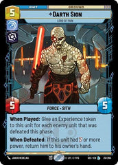Darth Sion - Lord of Pain - 35/264 - Legendary - Secrets of Power