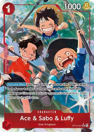 Ace & Sabo & Luffy - OP13-007 - Super Rare (Alternate Art) - Carrying On His Will