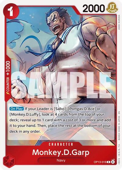 Monkey.D.Garp - OP13-016 - Rare - Carrying On His Will