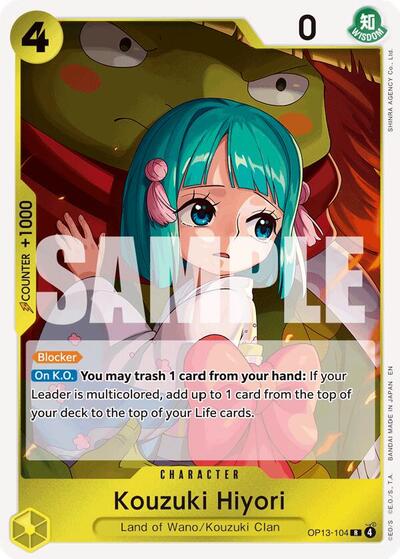Kouzuki Hiyori - OP13-104 - Rare - Carrying On His Will