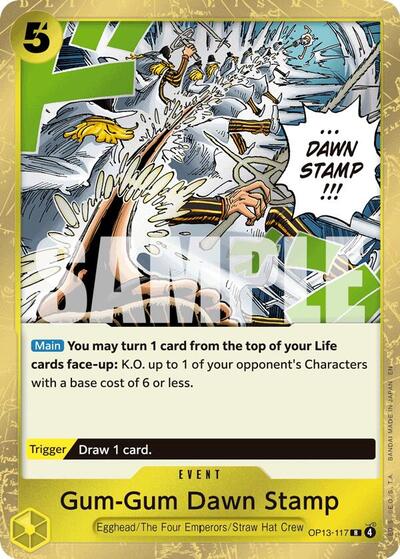 Gum-Gum Dawn Stamp - OP13-117 - Rare - Carrying On His Will