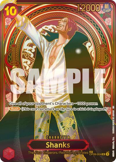 Shanks - OP09-004 (SP) - OP09-004 - Super Rare (Gold Special Alt Art) - Carrying On His Will