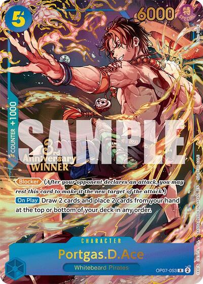 Portgas.D.Ace - OP07-053 - Rare (3rd Anniversary Winner) - One Piece Promotion Cards