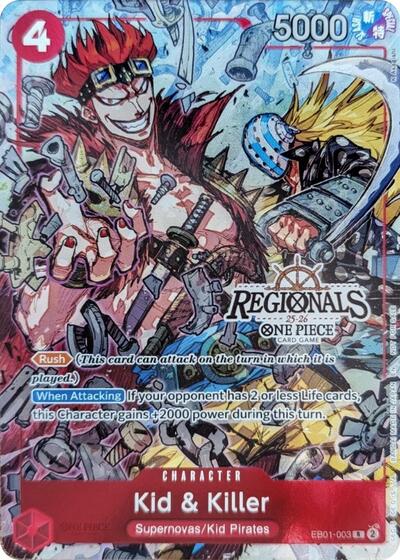 Kid & Killer - EB01-003 - Rare (CS 25-26 Regionals Textured Chase Promo) - One Piece Promotion Cards