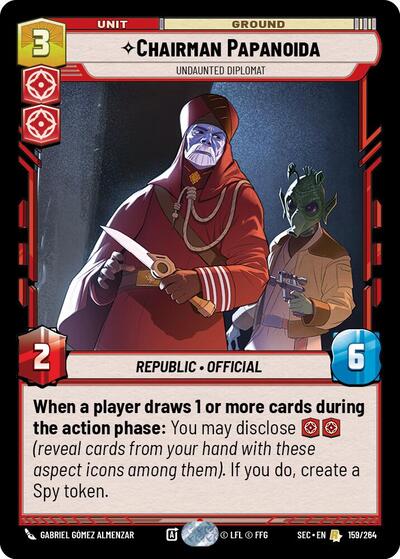 Chairman Papanoida - Undaunted Diplomat - 159/264 - Rare - Secrets of Power