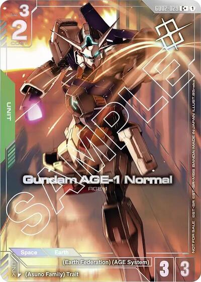 Gundam AGE-1 Normal (Store Tournament Winner Pack 02) - GD02-029 - Full Art Common - Gundam Promotional Cards