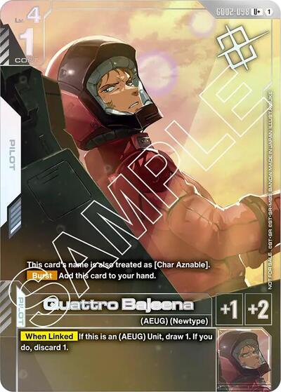 Quattro Bajeena (Store Tournament Winner Pack 02) - GD02-098 - Full Art Uncommon - Gundam Promotional Cards