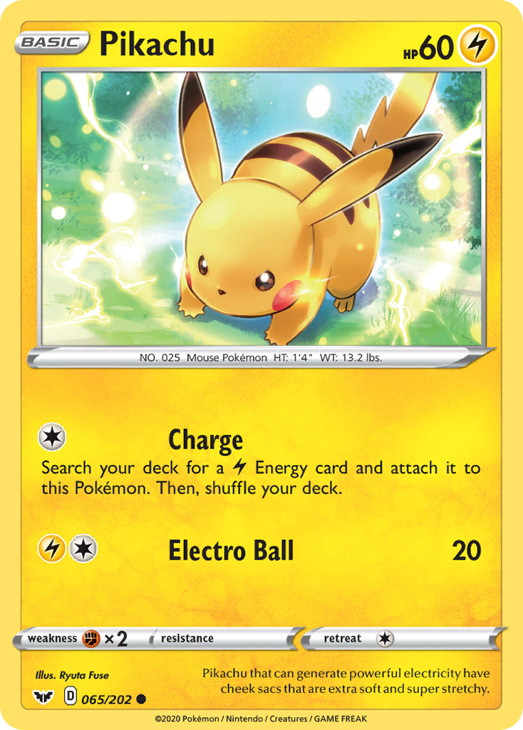 Pikachu - 065/202 - Sword & Shield