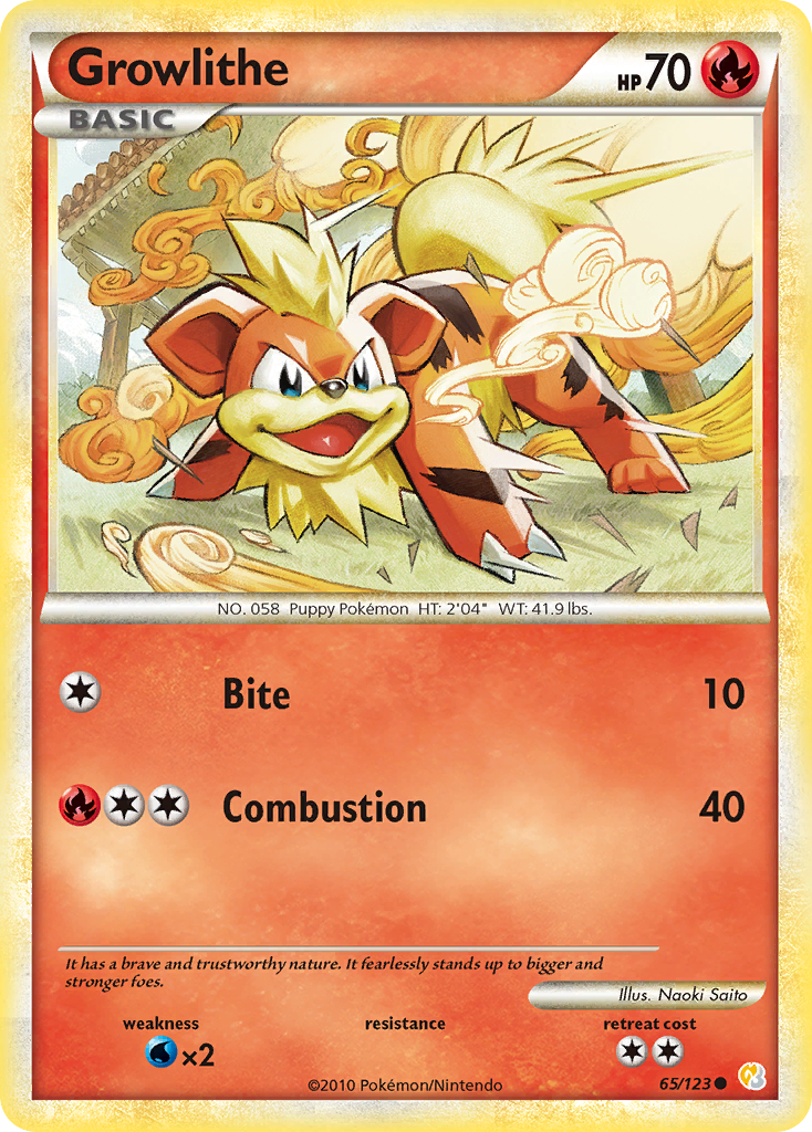 Growlithe - 065/123 - HeartGold & SoulSilver