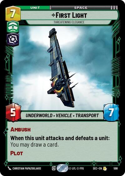 First Light - Threatening Elegance - 598 - Rare (Foil) - Secrets of Power