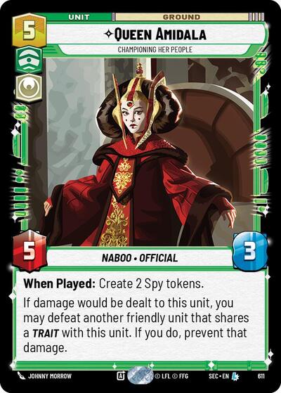 Queen Amidala - Championing Her People - 611 - Legendary (Foil) - Secrets of Power