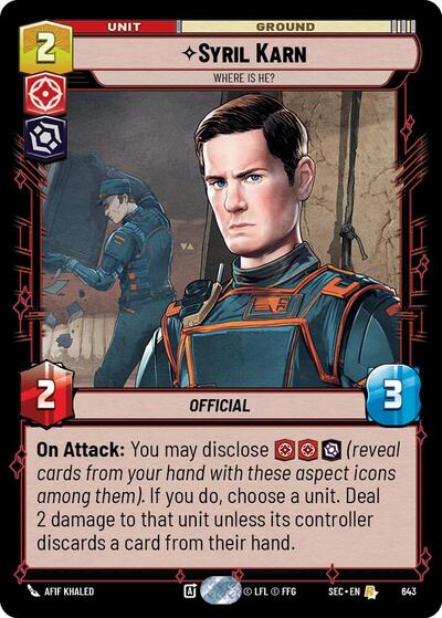 Syril Karn - Where Is He? - 643 - Rare (Foil) - Secrets of Power