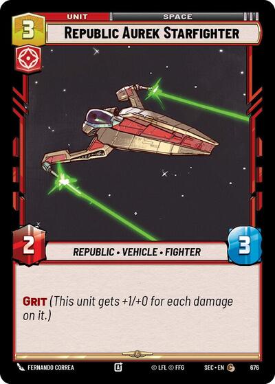 Republic Aurek Starfighter - 676 - Common (Foil) - Secrets of Power