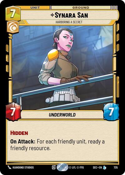 Synara San - Harboring a Secret - 735 - Legendary (Foil) - Secrets of Power