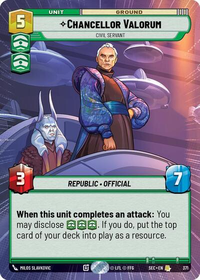 Chancellor Valorum - Civil Servant - 371 - Rare (Hyperspace) - Secrets of Power