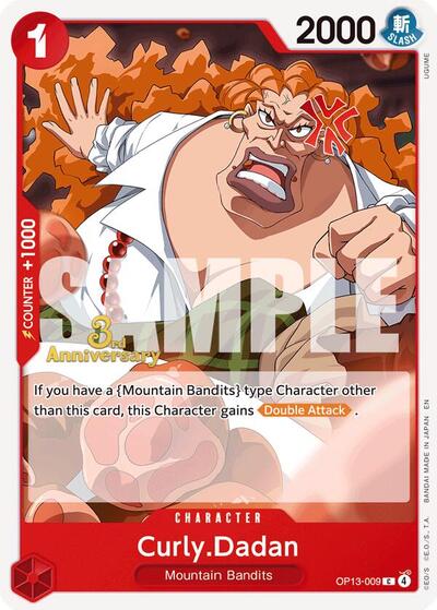 Curly.Dadan - OP13-009 - Common - Carrying On His Will: 3rd Anniversary Tournament Cards