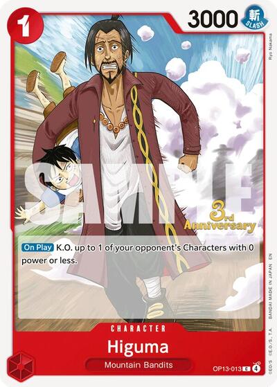 Higuma - OP13-013 - Common - Carrying On His Will: 3rd Anniversary Tournament Cards