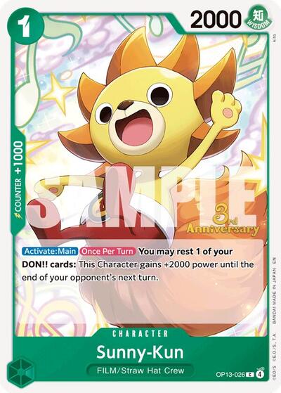 Sunny-Kun - OP13-026 - Common - Carrying On His Will: 3rd Anniversary Tournament Cards