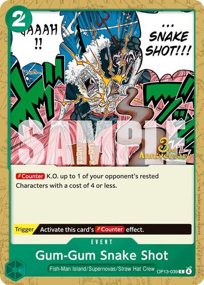 Gum-Gum Snake Shot - OP13-039 - Common - Carrying On His Will: 3rd Anniversary Tournament Cards