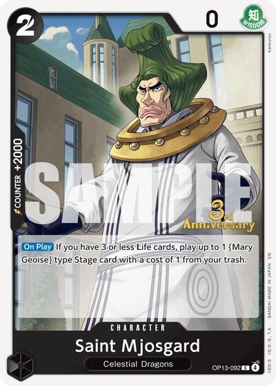 Saint Mjosgard - OP13-092 - Common - Carrying On His Will: 3rd Anniversary Tournament Cards
