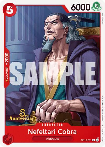 Nefeltari Cobra - OP13-011 - Uncommon - Carrying On His Will: 3rd Anniversary Tournament Cards