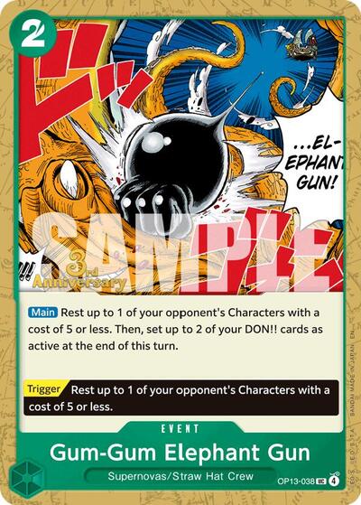 Gum-Gum Elephant Gun - OP13-038 - Uncommon - Carrying On His Will: 3rd Anniversary Tournament Cards