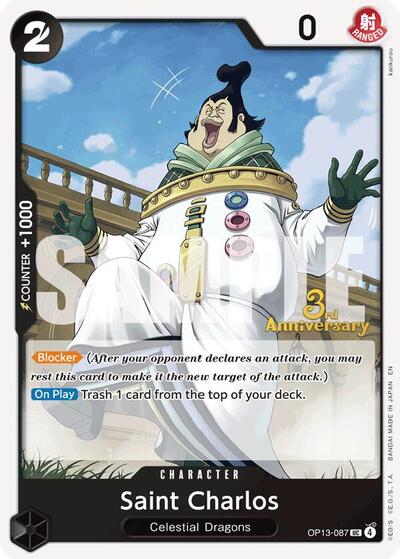 Saint Charlos - OP13-087 - Uncommon - Carrying On His Will: 3rd Anniversary Tournament Cards