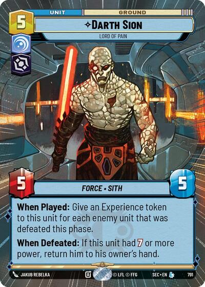 Darth Sion - Lord of Pain - 791 - Legendary (Hyperspace Foil) - Secrets of Power