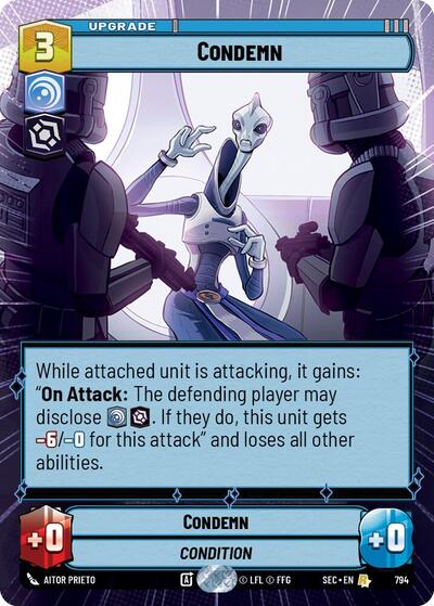 Condemn - 794 - Rare (Hyperspace Foil) - Secrets of Power
