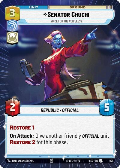 Senator Chuchi - Voice for the Voiceless - 801 - Uncommon (Hyperspace Foil) - Secrets of Power