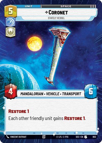 Coronet - Stately Vessel - 803 - Uncommon (Hyperspace Foil) - Secrets of Power