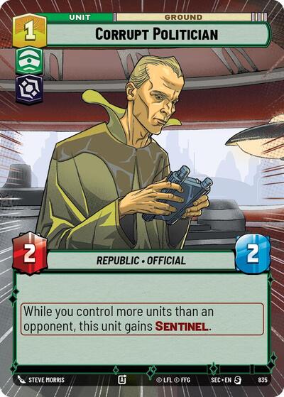 Corrupt Politician - 835 - Special (Hyperspace Foil) - Secrets of Power