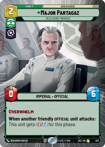 Major Partagaz - Healthcare Provider - 837 - Rare (Hyperspace Foil) - Secrets of Power
