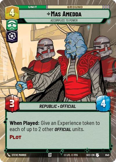 Mas Amedda - Accomplice to Power - 840 - Uncommon (Hyperspace Foil) - Secrets of Power