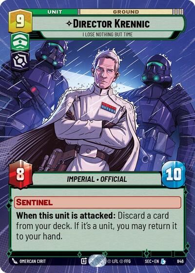 Director Krennic - I Lose Nothing But Time - 846 - Legendary (Hyperspace Foil) - Secrets of Power