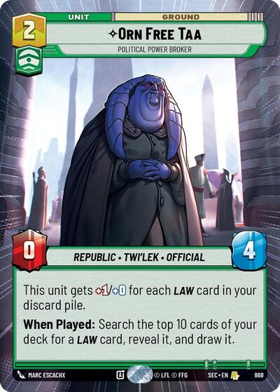 Orn Free Taa - Political Power Broker - 868 - Rare (Hyperspace Foil) - Secrets of Power