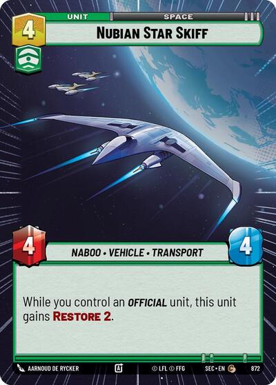 Nubian Star Skiff - 872 - Common (Hyperspace Foil) - Secrets of Power