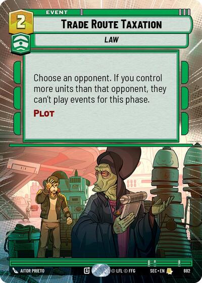 Trade Route Taxation - 882 - Rare (Hyperspace Foil) - Secrets of Power