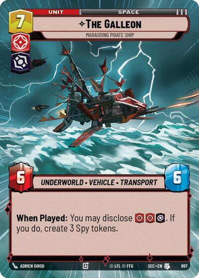The Galleon - Marauding Pirate Ship - 897 - Uncommon (Hyperspace Foil) - Secrets of Power