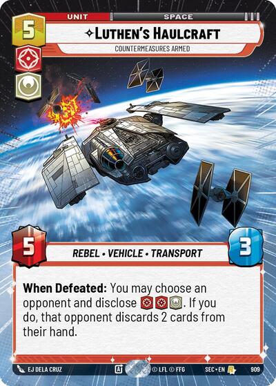 Luthen's Haulcraft - Countermeasures Armed - 909 - Rare (Hyperspace Foil) - Secrets of Power