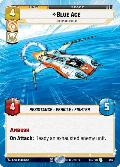 Blue Ace - Colorful Racer - 960 - Rare (Hyperspace Foil) - Secrets of Power