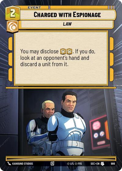 Charged with Espionage - 986 - Uncommon (Hyperspace Foil) - Secrets of Power
