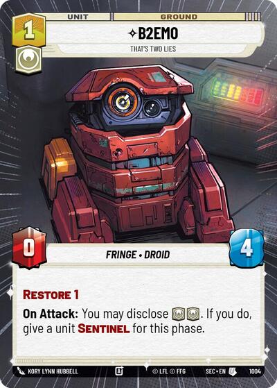 B2EMO - That's Two Lies - 1004 - Uncommon (Hyperspace Foil) - Secrets of Power