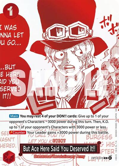 But Ace Here Said You Deserved It!! - OP13-019 - Rare (3rd Anniversary Treasure Campaign Pack) - One Piece Promotion Cards