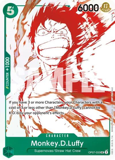 Monkey.D.Luffy - OP07-033 - Uncommon (3rd Anniversary Treasure Campaign Pack) - One Piece Promotion Cards