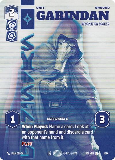 Garindan - Information Broker - 1074 - Uncommon (Prestige) - Secrets of Power